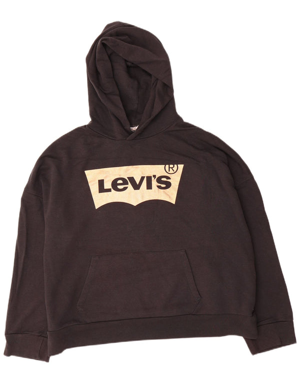 Damski sweter Levi's z grafiką, oversize, UK 16, duży, czarny, bawełniany