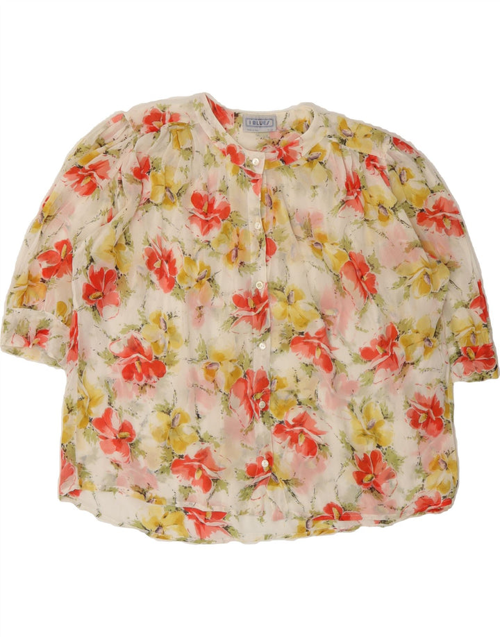 I BLUES Womens Oversized Shirt Blouse IT 42 Medium Multicoloured Floral Vintage i Blues and Second-Hand i Blues from Messina Hembry 