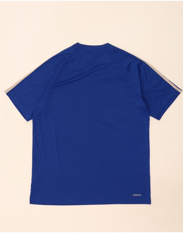 Męska koszulka Adidas Aeroready Top, średni niebieski poliester