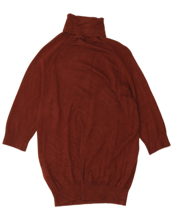 Damski sweter Zara z rękawami 3/4 i okrągłym dekoltem UK 14, duży, brązowy nylon