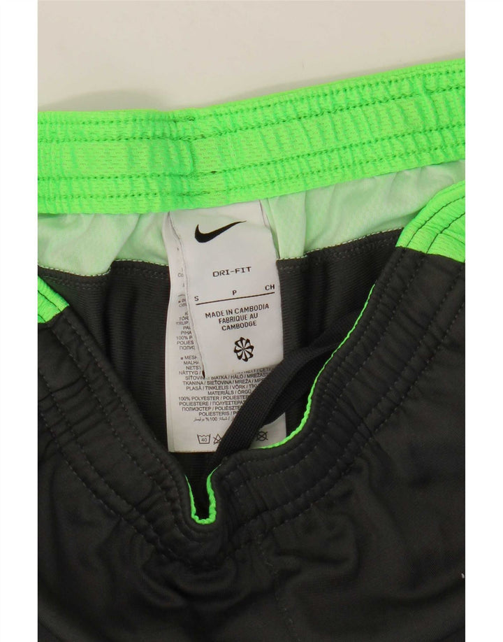 Męskie spodnie dresowe Nike Dri Fit, małe, szare, z blokami kolorów, poliestrowe