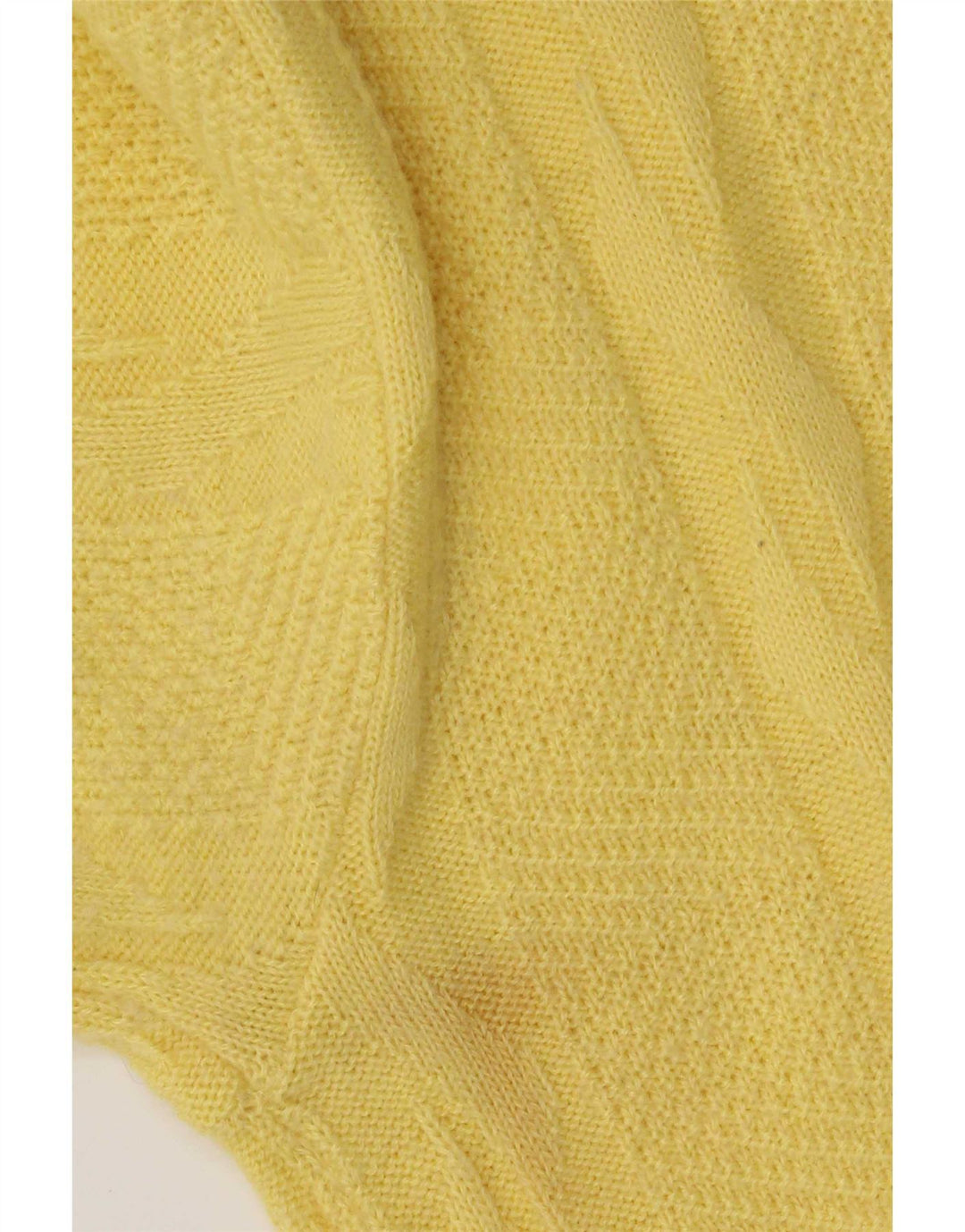 Vintage męski sweter polo, duży, żółty, wełniany