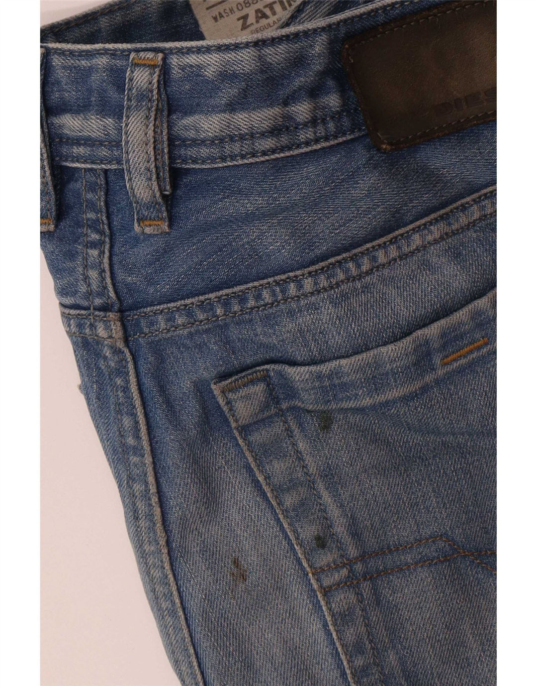 Diesel Męskie Zatiny Regular Bootcut Jeansy W30 L30 Niebieskie bawełniane