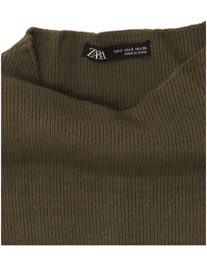Damski sweter oversize z golfem Zara UK 10 Small Khaki