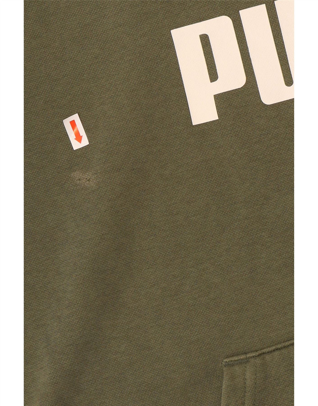 Męski sweter z kapturem Puma z grafiką, średniej wielkości bawełna khaki