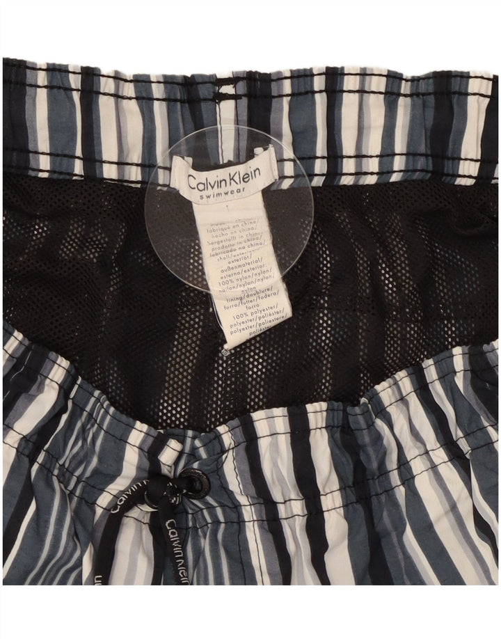 Męskie spodenki kąpielowe Calvin Klein, duże, niebieskie paski, poliester