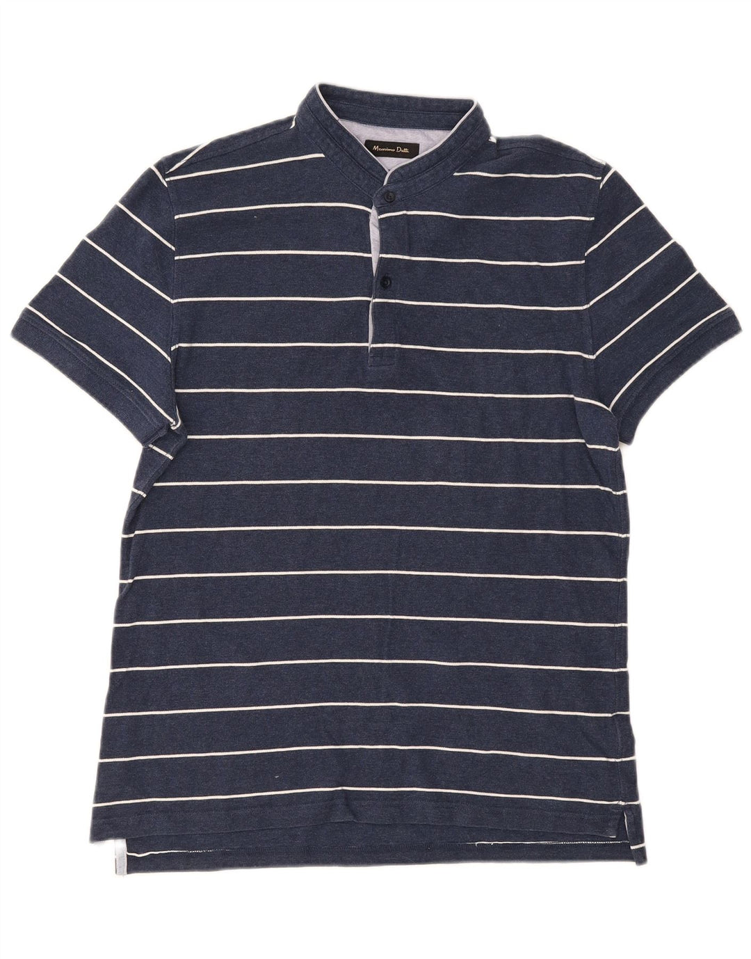 Męska koszulka polo Massimo Dutti, duża, bawełniana w granatowe paski