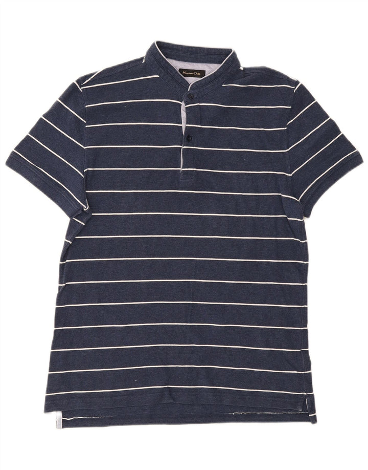 Męska koszulka polo Massimo Dutti, duża, bawełniana w granatowe paski