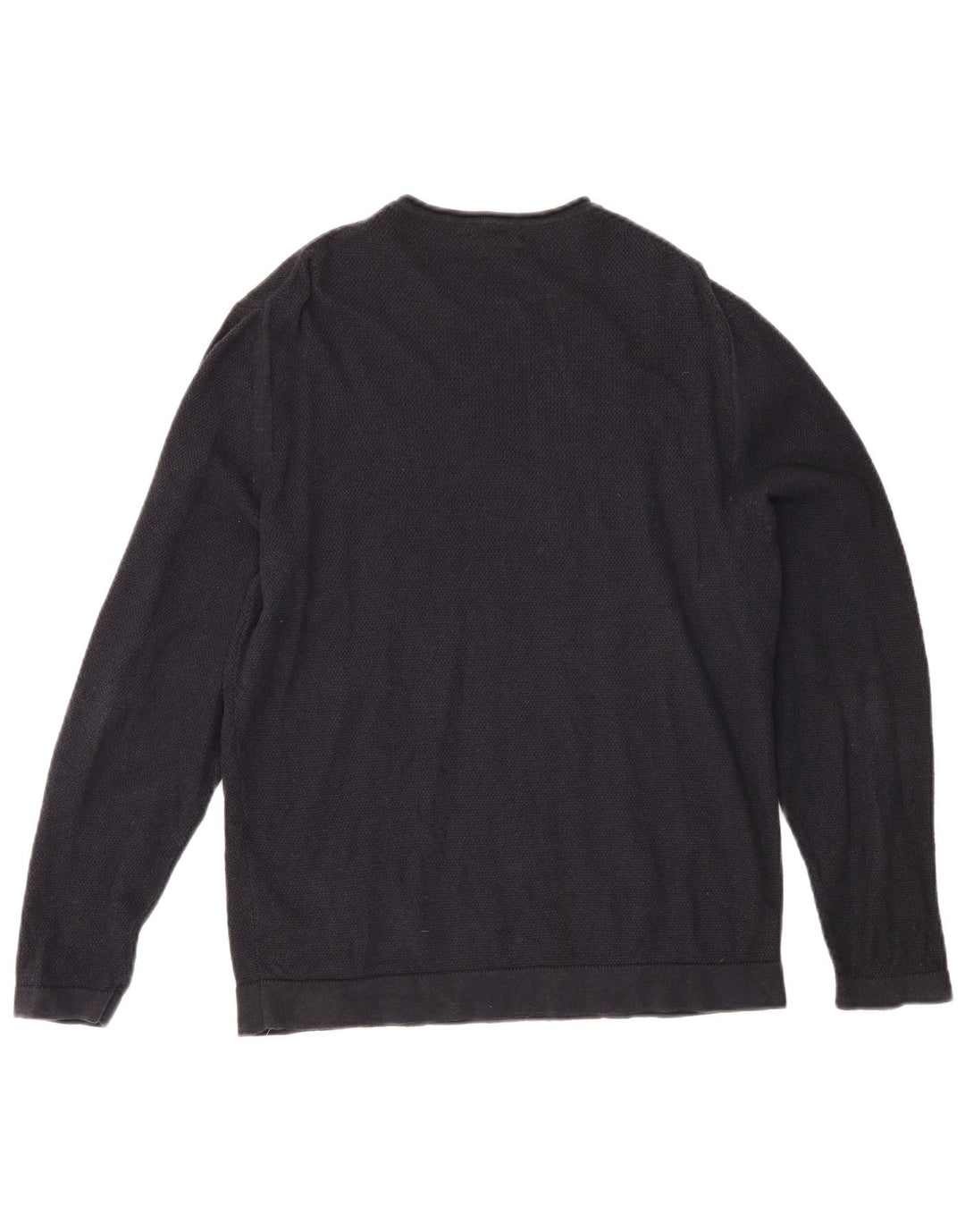 Męski sweter Massimo Dutti z okrągłym dekoltem, duży, granatowy, bawełniany