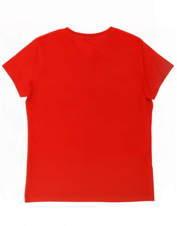 Męski T-shirt Tommy Hilfiger o dopasowanym kroju z grafiką, średni czerwony, bawełniany