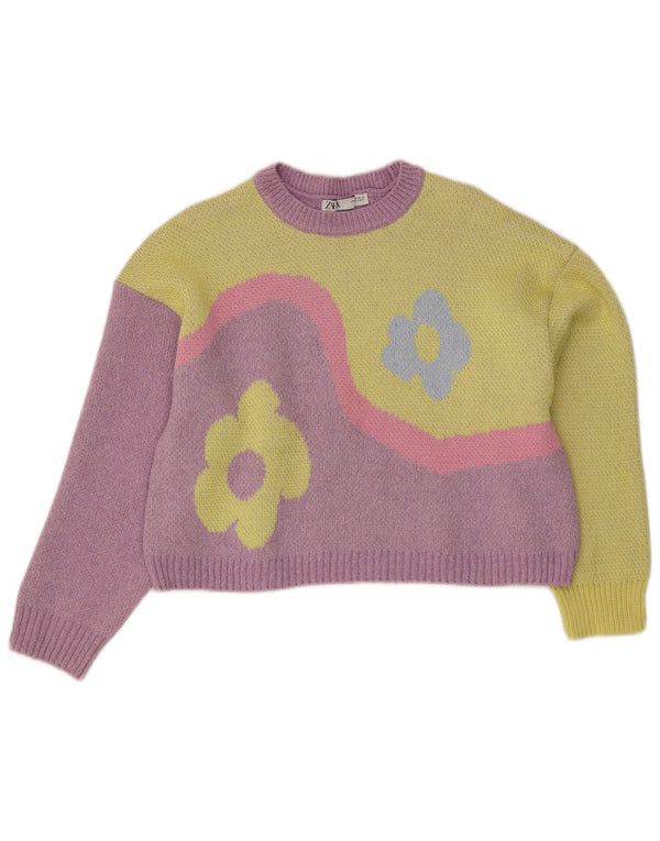 Damski sweter Zara z graficznym wycięciem pod szyją UK 12, średni fiolet