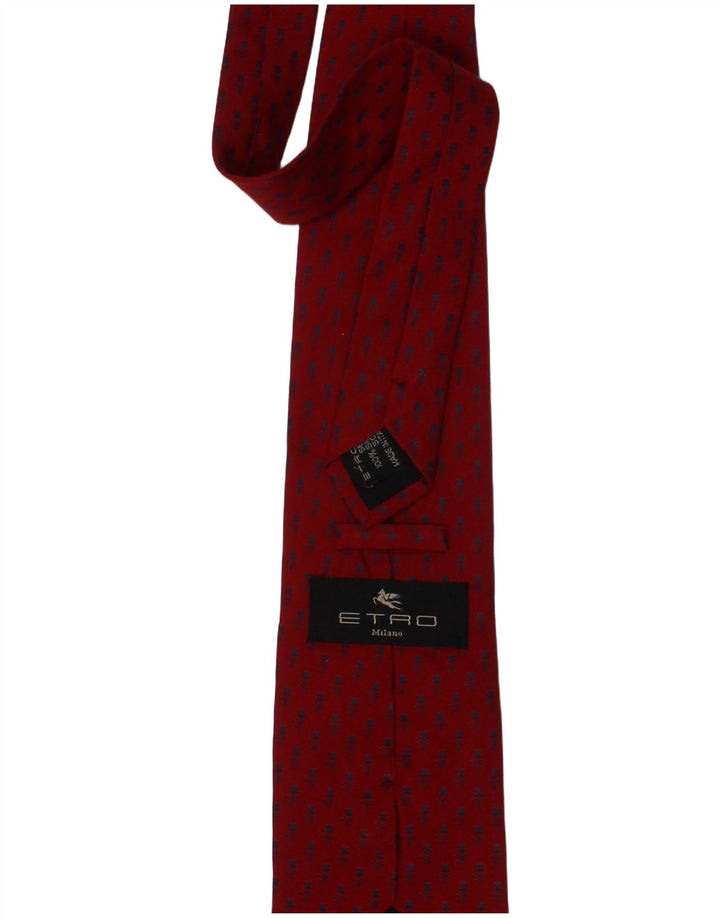 Krawat męski Etro w jednym rozmiarze, czerwony, kwiatowy, jedwabny, designerski