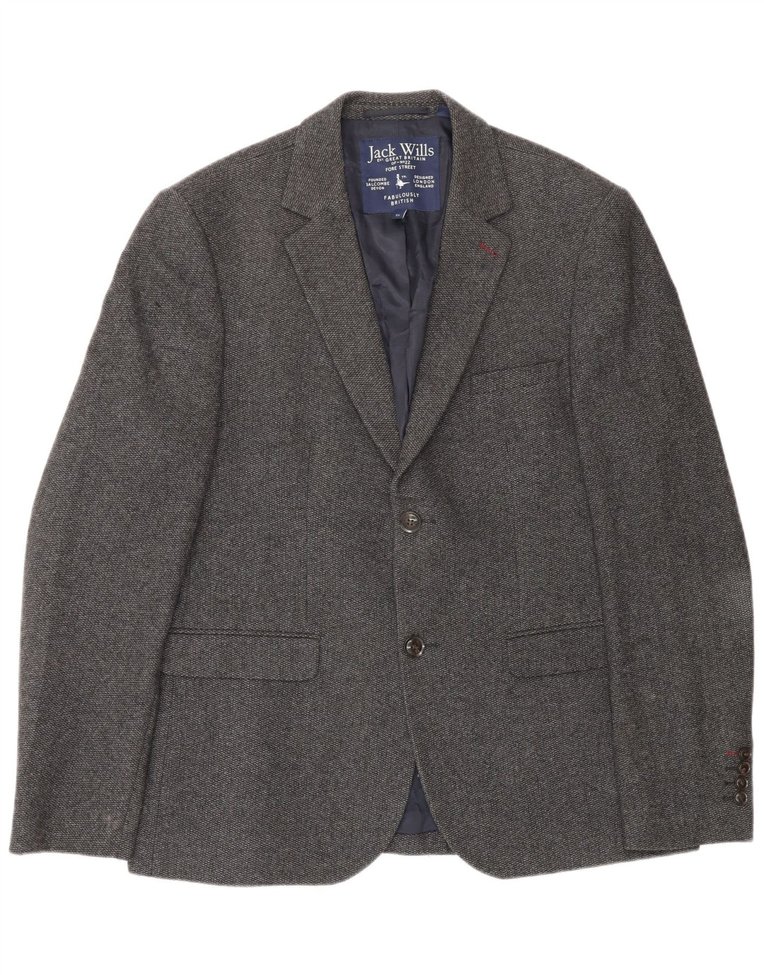 Męska marynarka zapinana na 2 guziki Jack Wills UK 42 XL Szara wełna