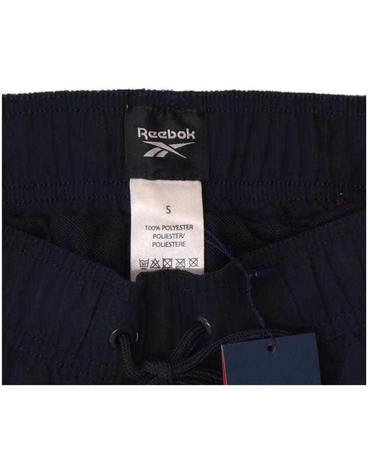 Męskie stroje kąpielowe Reebok z grafiką, mały, granatowy, poliester