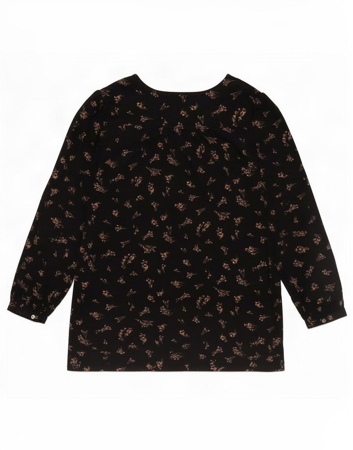 Damska tunika oversize Fat Face UK 14, średnia czarna wiskoza w kwiaty