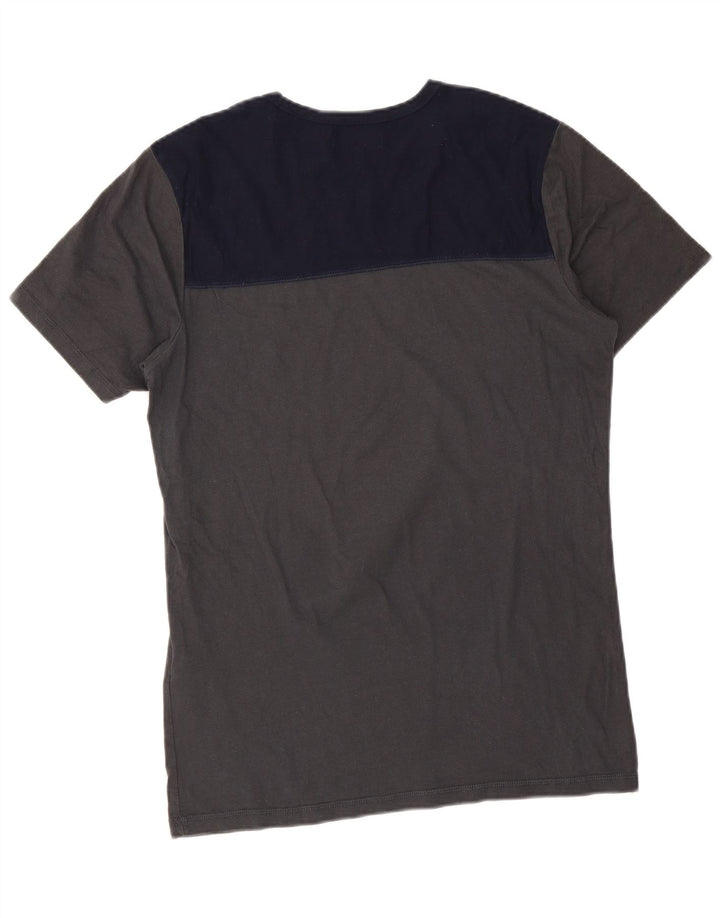 Męski T-shirt z grafiką Jack & Jones, bawełniany, średnioszary, z blokami kolorów