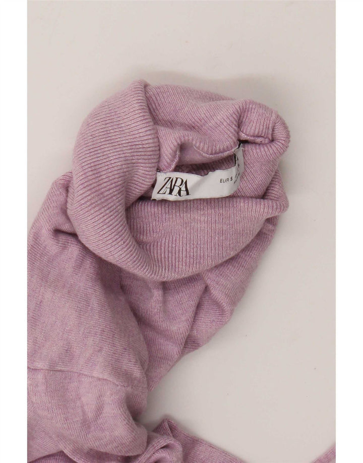 Sweter damski Zara z wywijanym dekoltem UK 10, mały, różowy