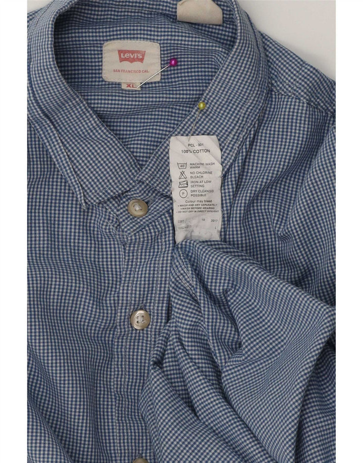 Koszula męska Levi's XL, niebieska bawełniana kratka