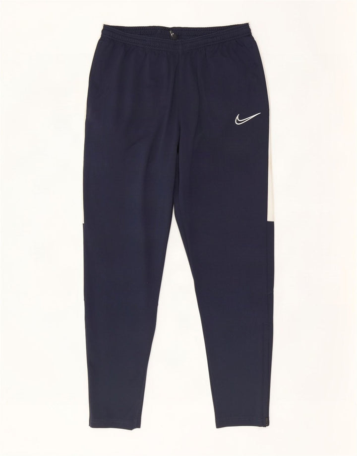 Męskie spodnie dresowe Nike Dri Fit, poliester w kolorze średniego granatu, w blokach kolorów