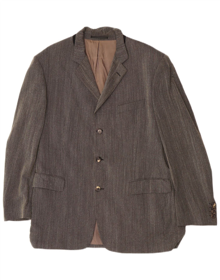 Męska marynarka zapinana na 3 guziki Hugo Boss EU 54 2XL Szara dziewicza wełna