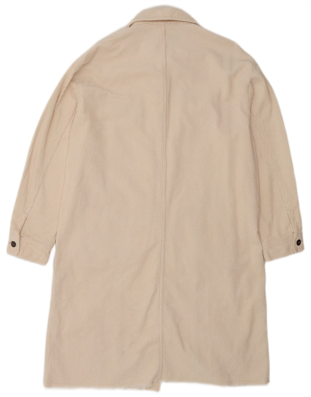 Damski sztruksowy płaszcz Zara UK 12, średni, złamanej bieli, bawełniany