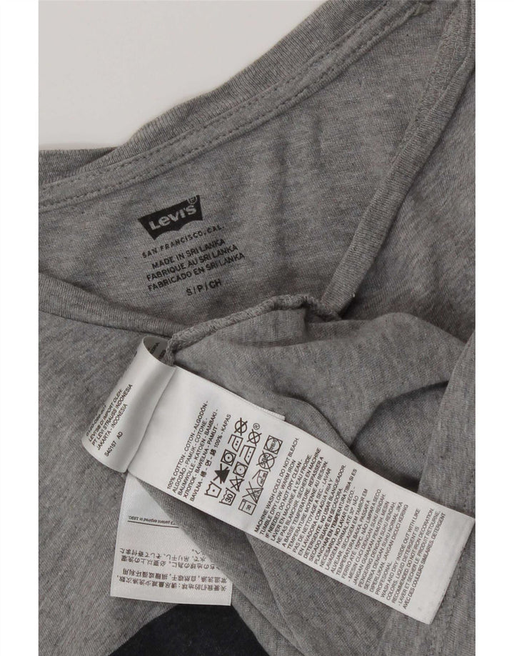 Męski T-shirt z grafiką Levi's, mały, szary, nakrapiany, bawełniany