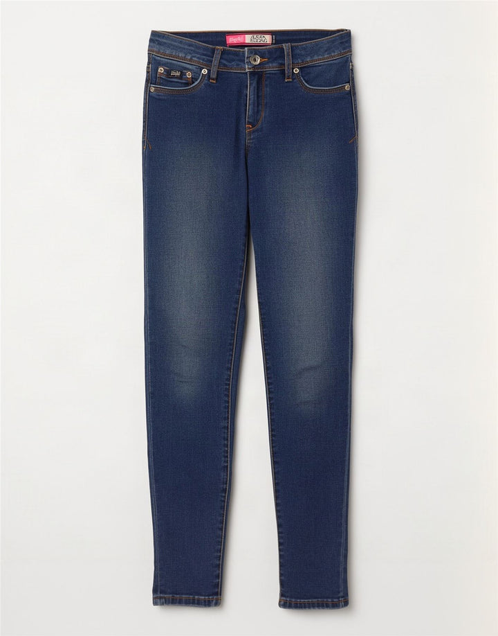 Damskie jeansy Superdry Alexia Jegging W26 L30 Niebieskie, bawełniane