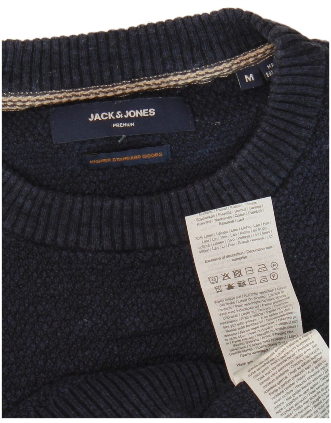 Męski sweter Jack & Jones z okrągłym dekoltem, średni granatowy, bawełniany