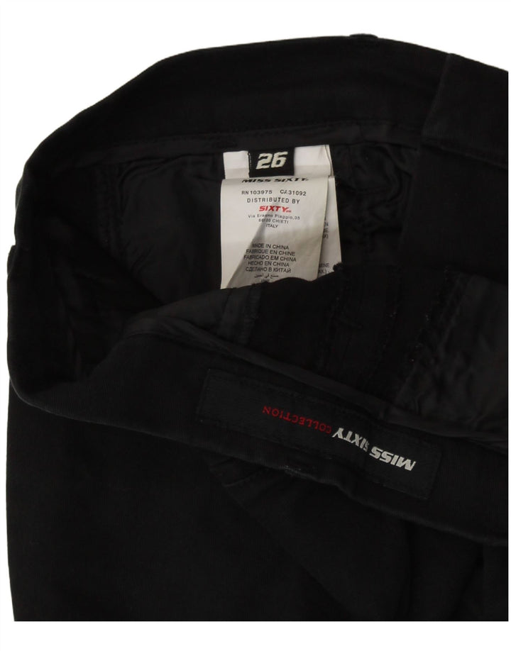 Damskie spodnie typu skinny Chino MISS SIXTY W26 L28 Czarna bawełna