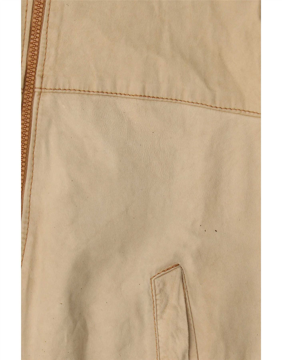 Vintage damska kurtka skórzana Bomber UK 14 średni beż