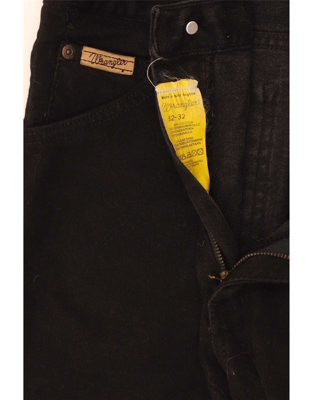 Wrangler Męskie proste dżinsy W32 L32 Czarne bawełniane