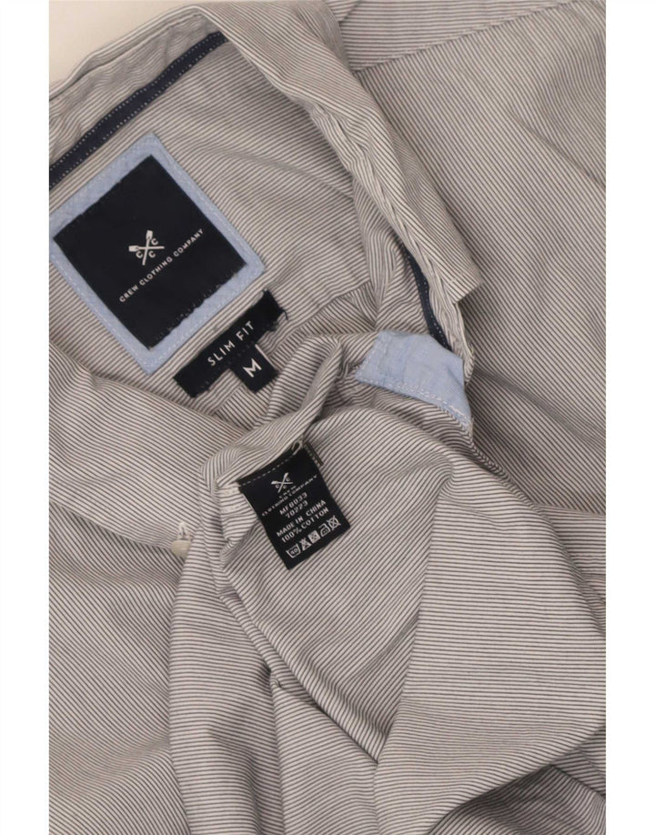 Crew Clothing Męska koszula o dopasowanym kroju, średnioszara, bawełniana w prążki