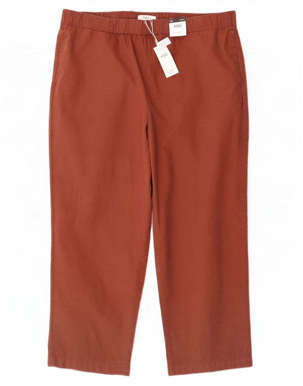 Marks & Spencer Damskie spodnie codzienne z wysokim stanem UK 20 2XL W40 L26 Brązowe