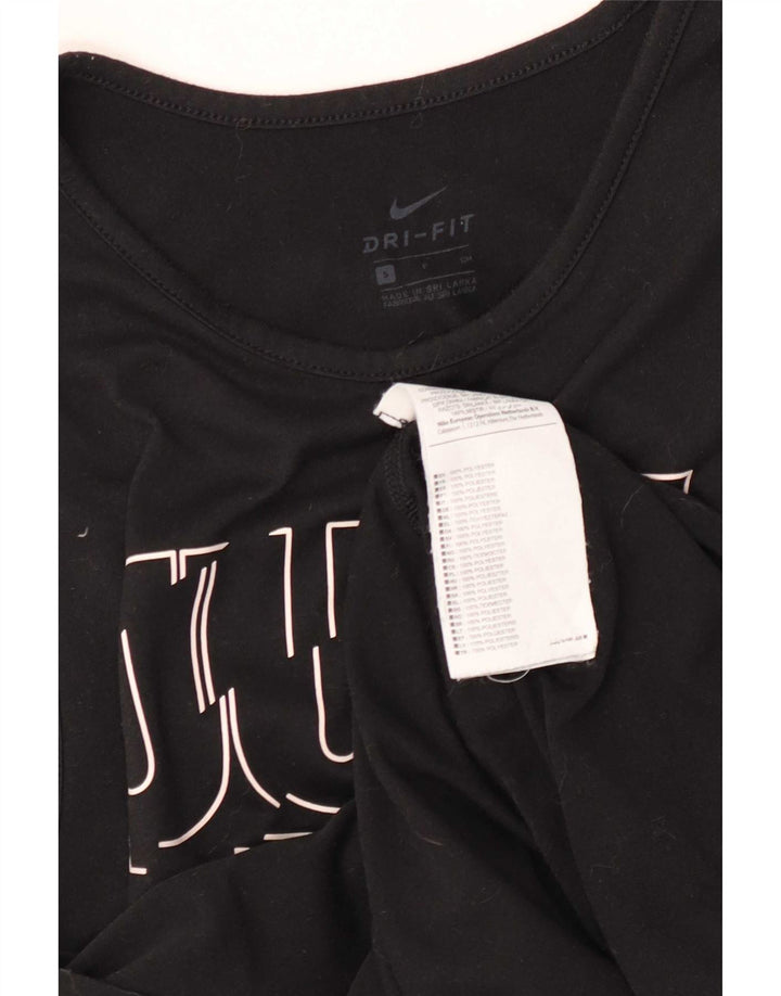 Damska kamizelka z grafiką Nike Dri Fit Top UK 10, mała, czarna, poliester