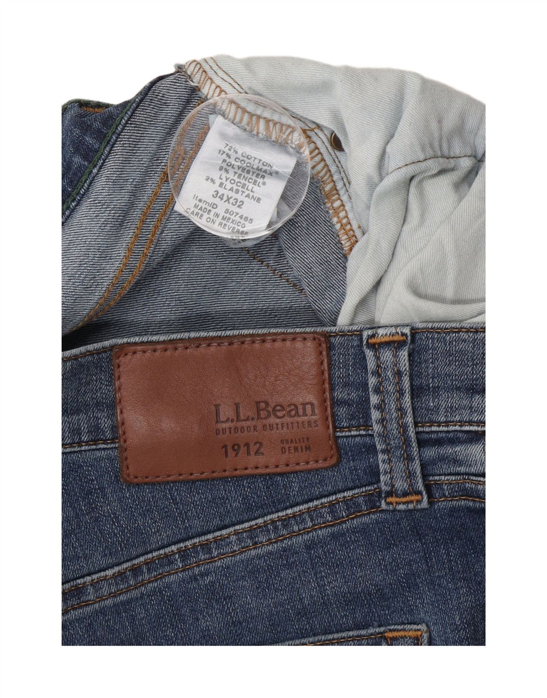 L.L.BEAN Mens Straight Jeans W34 L32 Blue Cotton Vintage L.L.Bean and Second-Hand L.L.Bean from Messina Hembry 
