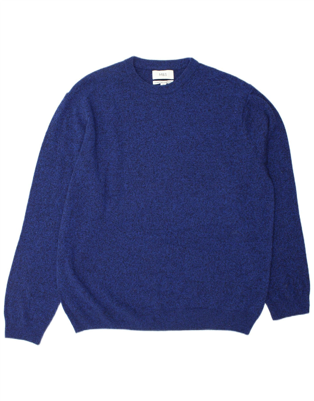 Marks & Spencer Męski sweter z okrągłym dekoltem 2XL Niebieska wełna