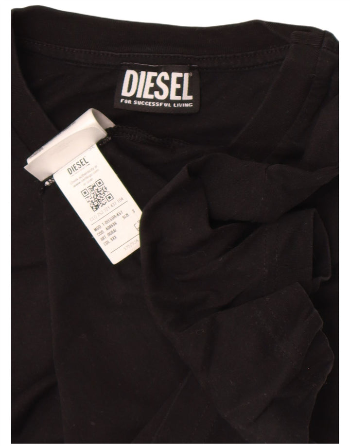 Męska koszulka z grafiką Diesel, mała, czarna, bawełniana