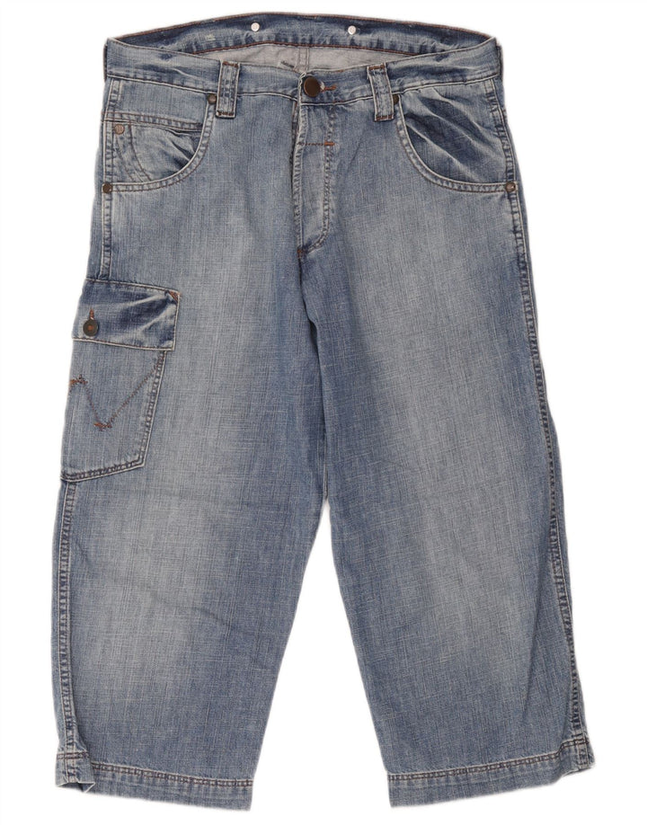 Męskie spodenki jeansowe Wrangler Cargo W30 Średnioniebieskie, bawełniane