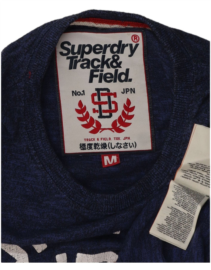 SUPERDRY Męski T-shirt z grafiką, bawełniany, średni niebieski