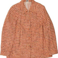VINTAGE Womens 5 Button Blazer Jacket UK 18 XL Orange Check Cotton Vintage Vintage and Second-Hand Vintage from Messina Hembry 