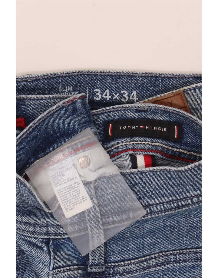 Tommy Hilfiger Męskie Thavar Slim Jeans W34 L34 Niebieska bawełna
