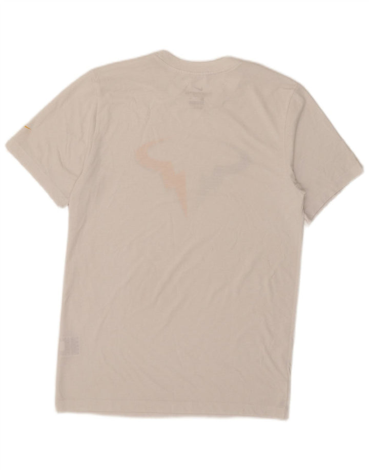 Męski T-shirt Nike Dri Fit z grafiką, mały, biały poliester