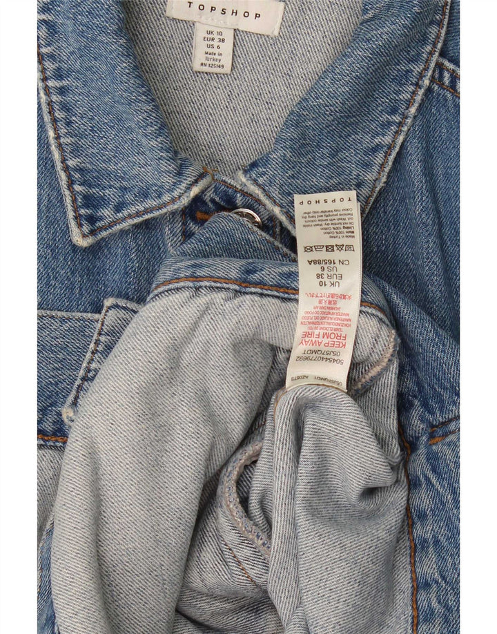 Damska kurtka jeansowa oversize Topshop UK 10, mała, niebieska, bawełniana