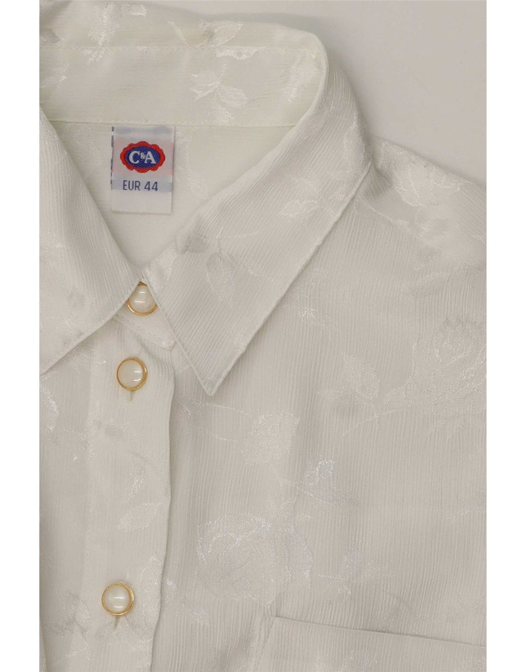 Damska bluzka koszulowa C&A EU 44 XL, biały, kwiatowy poliester