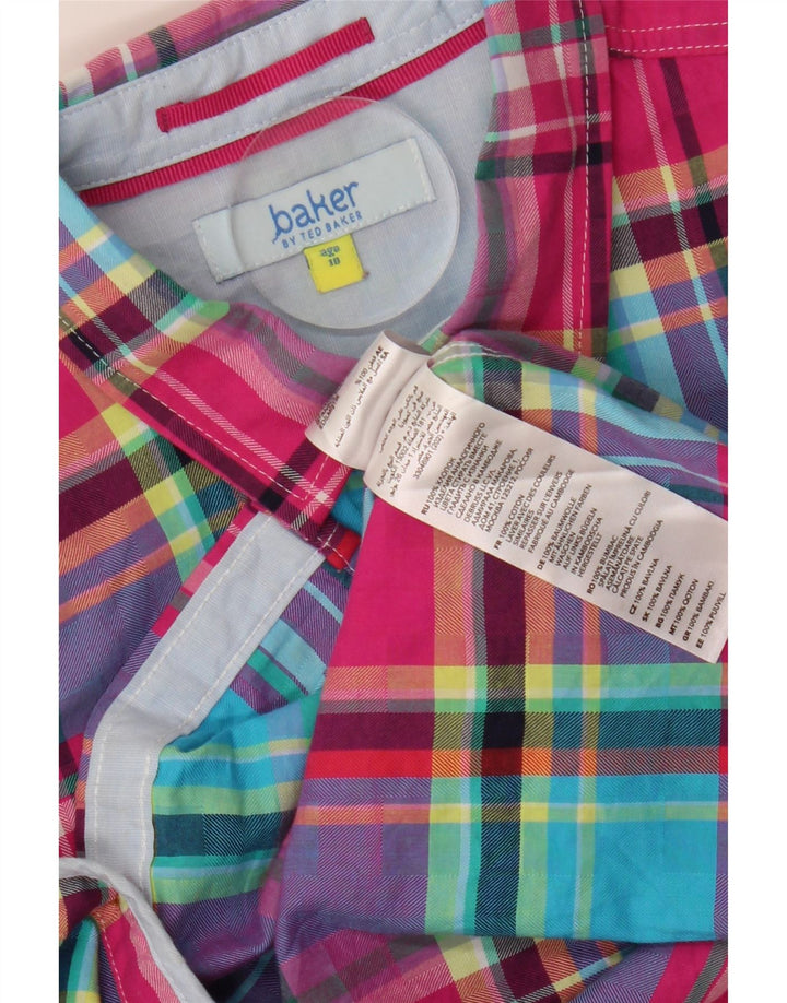 TED BAKER Chłopięca koszula flanelowa 9-10 lat, wielokolorowa, bawełniana w kratę