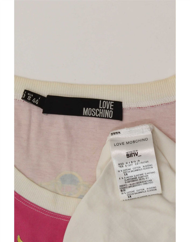 Damska koszulka z grafiką Moschino Top IT 44 Medium White