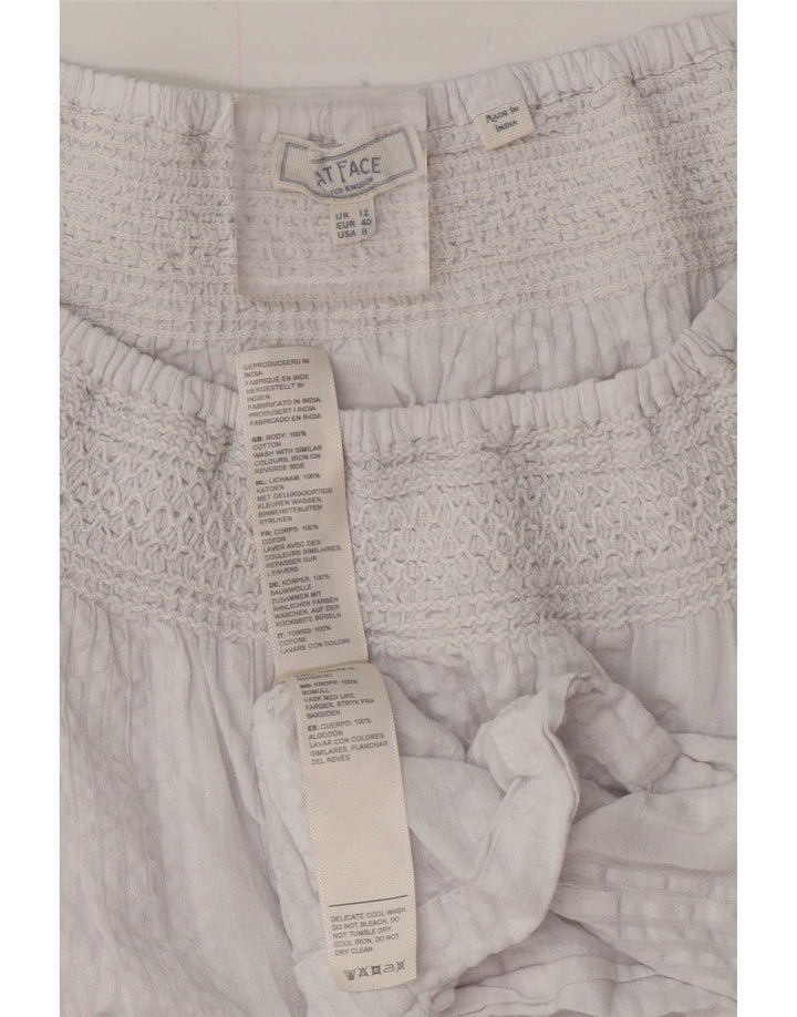 Damska bluzka Fat Face Oversize z rękawem 3/4, UK 12, średnia biała bawełna