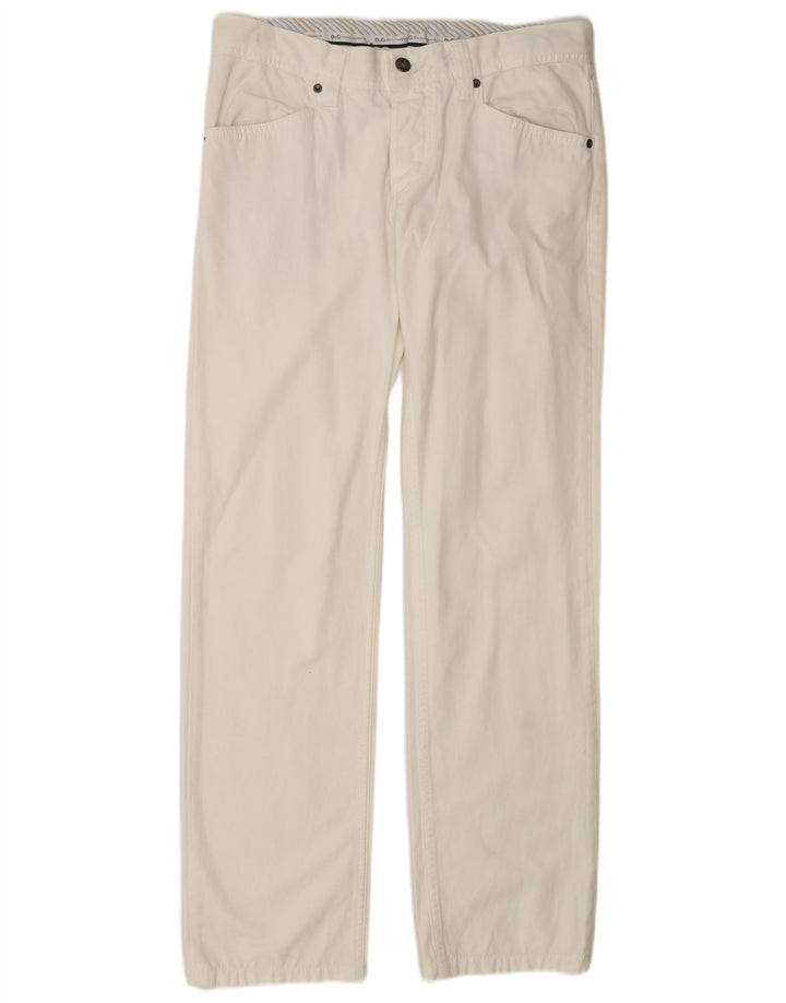 DOLCE & GABBANA Męskie proste dżinsy W34 L32 Biała bawełna