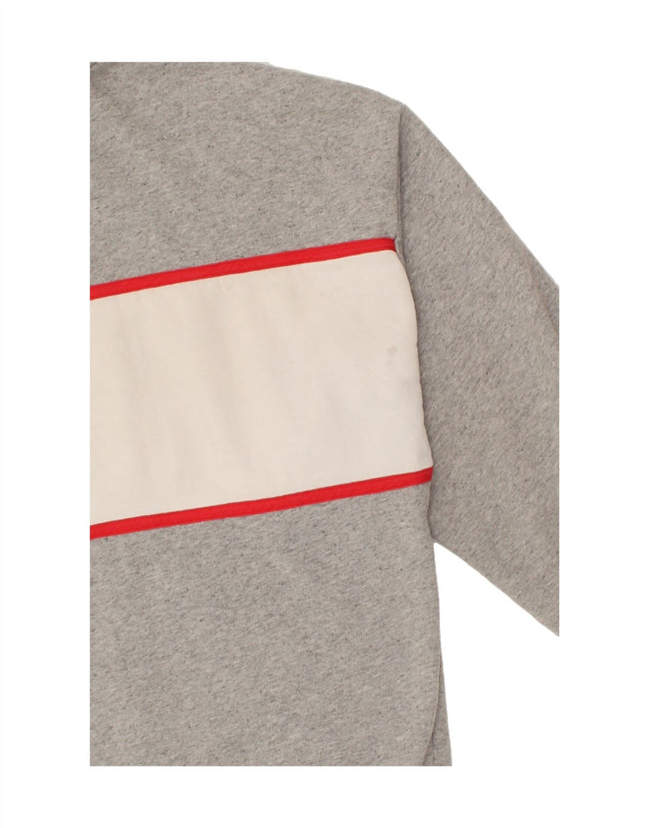 LEVI'S Mens Graphic Hoodie Jumper Small Grey Colourblock Cotton Vintage Levi's and Second-Hand Levi's from Messina Hembry 