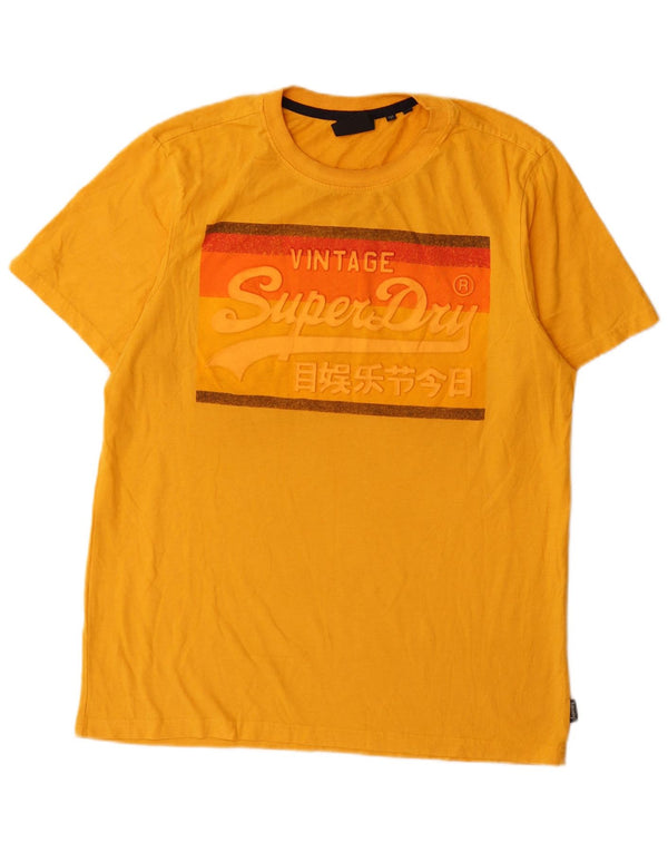 Męski T-shirt Superdry z grafiką, XL, żółty, bawełniany